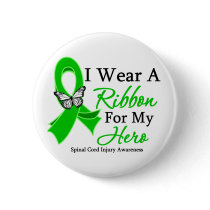 Spinal Cord Injury I Wear a Ribbon For My Hero Pinback Button