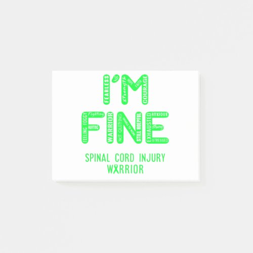 Spinal Cord Injury Warrior _ I AM FINE Post_it Notes
