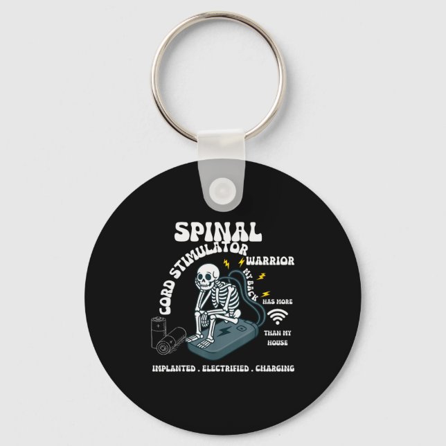 Spinal Cord Stimulator Warrior My Back Implanted E Keychain (Front)