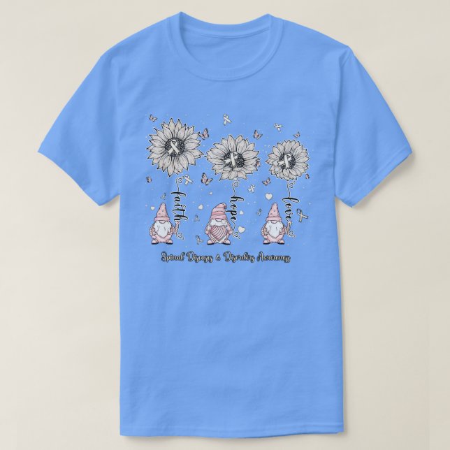 Spinal Diseases Disorders Awareness gnome faith ho T-Shirt (Design Front)
