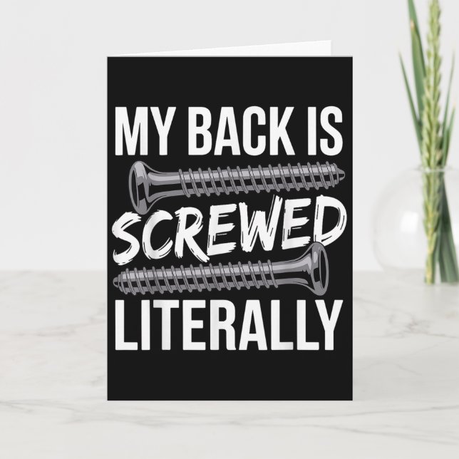 Spinal Fusion Art For Men Women Recovery Back Spin Card (Front)