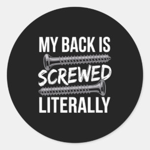 Spinal Fusion Art For Men Women Recovery Back Spin Classic Round Sticker
