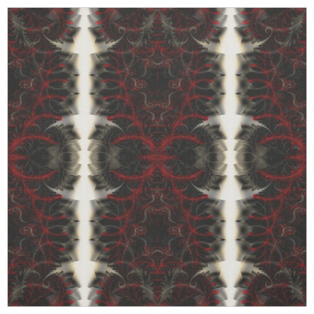 Spinal Paisley Fractal Pattern Goth Print Fabric (Swatch)