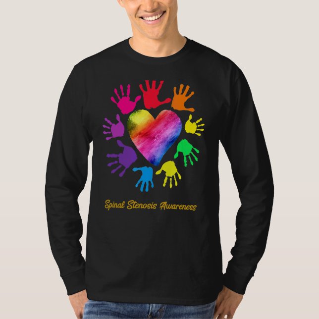 Spinal Stenosis Awareness Hands Spinal Stenosis T-Shirt (Front)