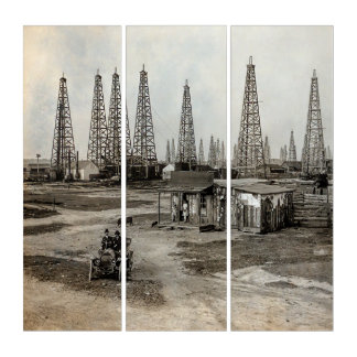 Spindletop Oil field - Texas 1902 Triptych