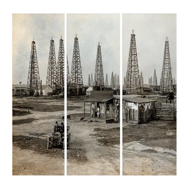 Spindletop Oil field - Texas 1902 Triptych (Front)