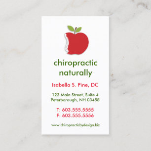 Spine/Apple Vertical Chiropractic Business Cards