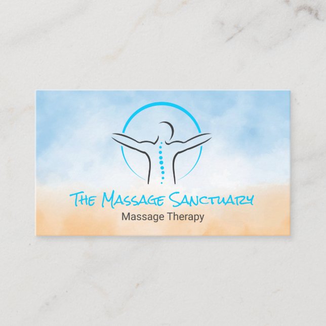 Spine Back Logo | Massage Therapy Business Card (Front)