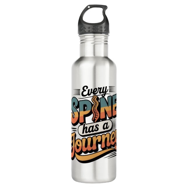 Spine Care Journey and Body Alignment Stainless Steel Water Bottle (Front)