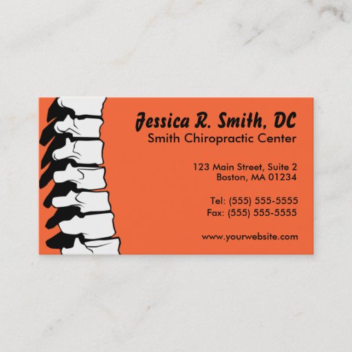 Customizable Spine Chiropractic Business Cards
