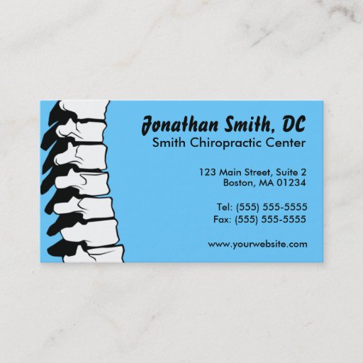 Customizable Spine Chiropractic Business Cards