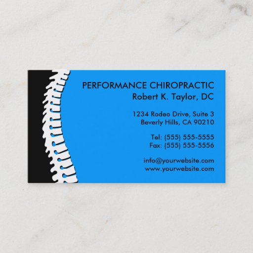 Customizable Spine Cutout Chiropractic Business Cards
