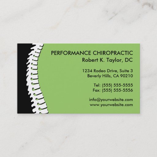 Customizable Spine Cutout Chiropractic Business Cards