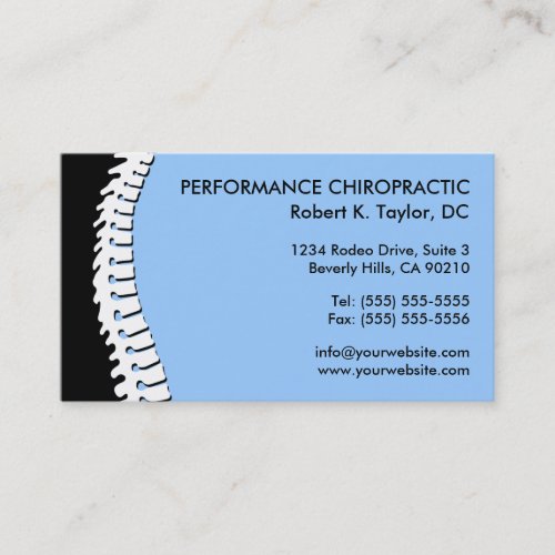 Spine Cutout Chiropractic Business Cards