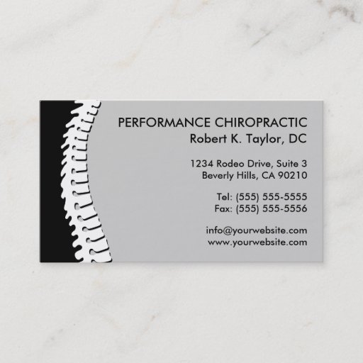 Customizable Spine Cutout Chiropractic Business Cards
