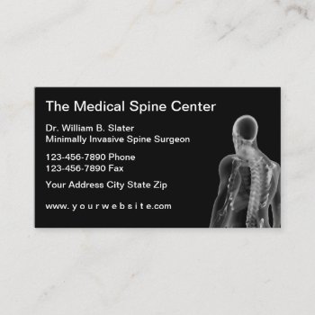 Spine Doctor Medical Theme Business Card by Luckyturtle at Zazzle