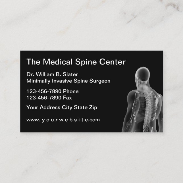 Spine Doctor Medical Theme Business Card (Front)