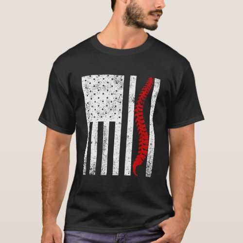 Spine Flag Funny Chiropractic Spinal Care Chiropra T_Shirt