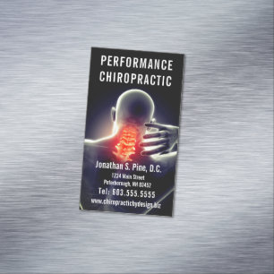 Spine Graphic (Neck Pain) Chiropractic Business Card Magnet