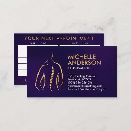 Spine Health _ Chiropractic Appointment   Business Business Card