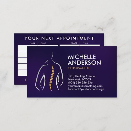Spine Health _ Chiropractic Appointment   Business Card