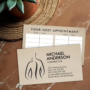 Spine Health - Chiropractic Appointment Business Card