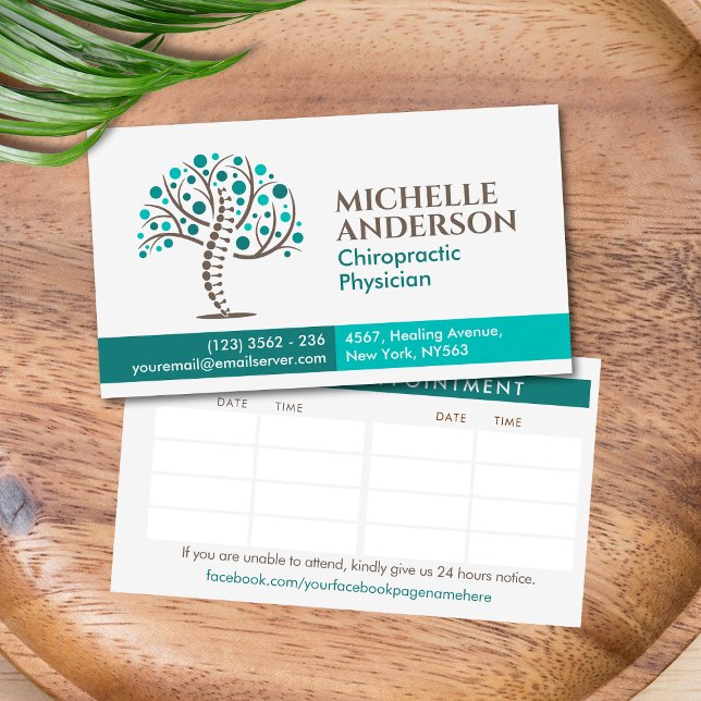 Spine Health Tree - Chiropractic Appointment Business Card (Creator Uploaded)