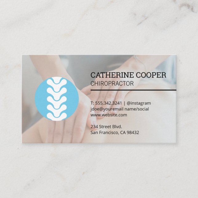 Spine Logo | Chiropractor Session Business Card (Front)