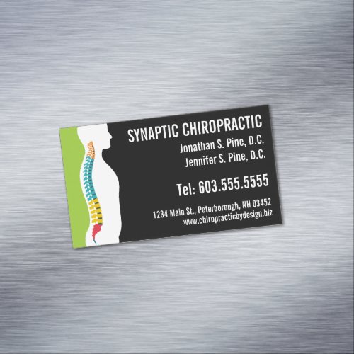 Spine Silhouette Chiropractic Chiropractor Business Card Magnet