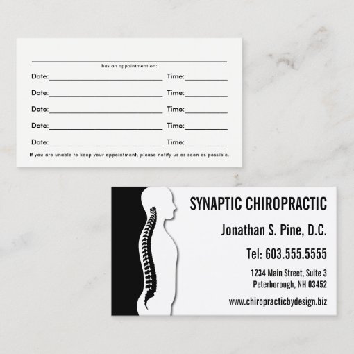 Spine Silhouette Graphic Chiropractor Appointment | Zazzle