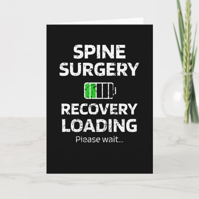 Spine Surgery Recovery | Spinal Fusion Scoliosis Card (Front)