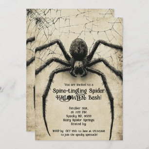 🕷️Spine-tingling Spider HALLOWEEN Bash Invitation