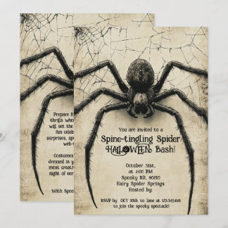 🕷️Spine-tingling Spider HALLOWEEN Bash Invitation