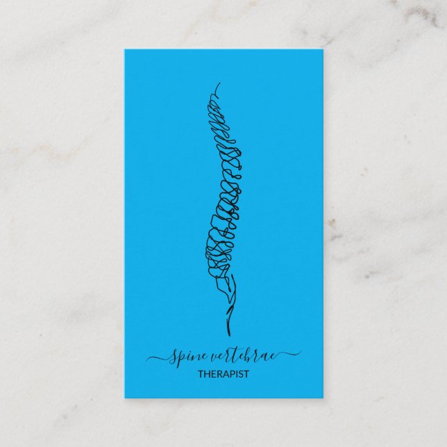 Spine vertebrae orthopedic doctor blue business card (Front)