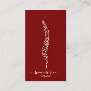 Spine vertebrae orthopedic doctor burgundy business card
