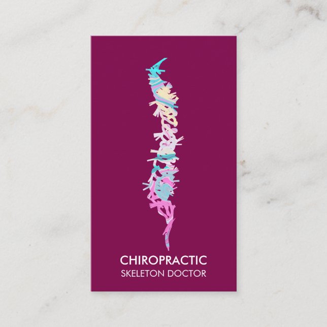 Spine vertebrae orthopedic doctor chropractic pink business card (Front)