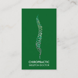 Spine vertebrae orthopedic doctor green business card
