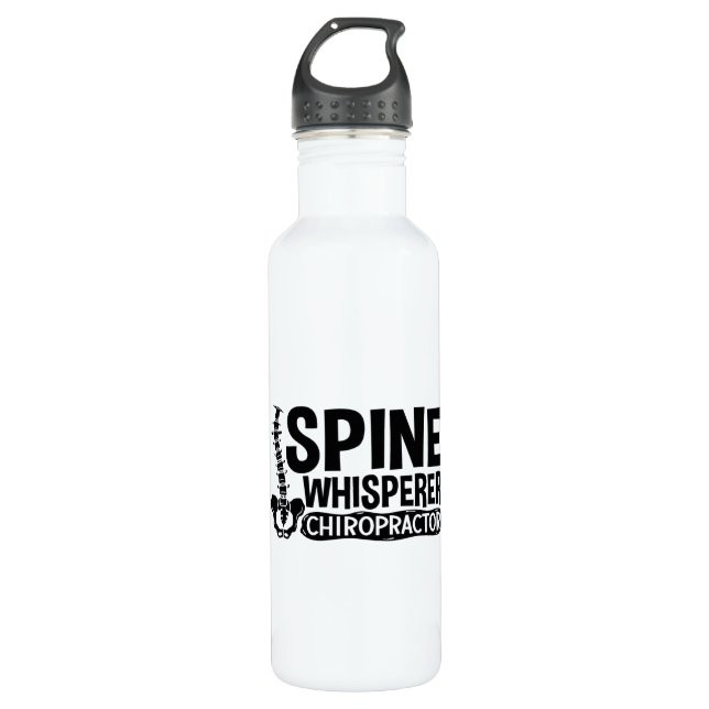 Spine Whisperer Chiropractic Chiropractor Chiro Stainless Steel Water Bottle (Front)