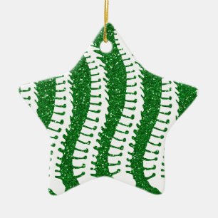 Spines and FAUX Glitter {green} Star Ornament