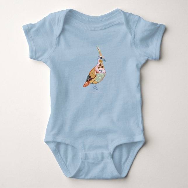 Spinifex Pigeon Baby Bodysuit (Front)