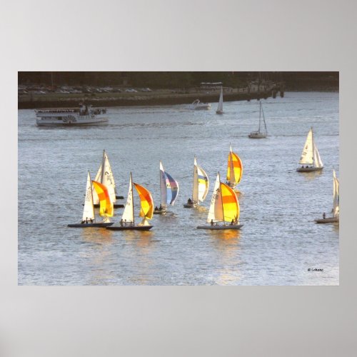 Spinnakers Grab the Wind Poster