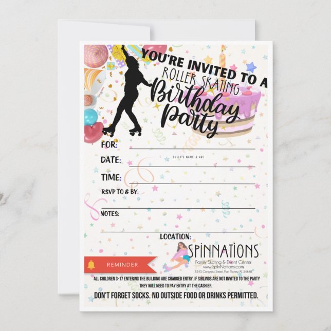 SpinNations Birthday Party Invitations (Front)