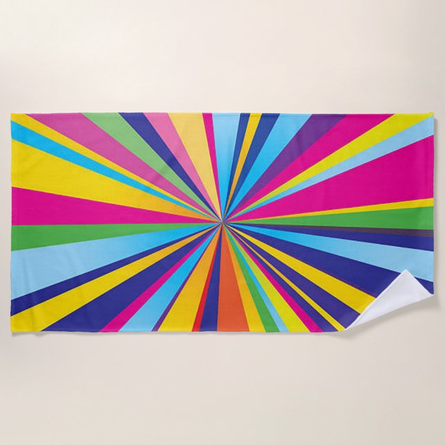 Spinning Color Wheel Beach Towel (Front)