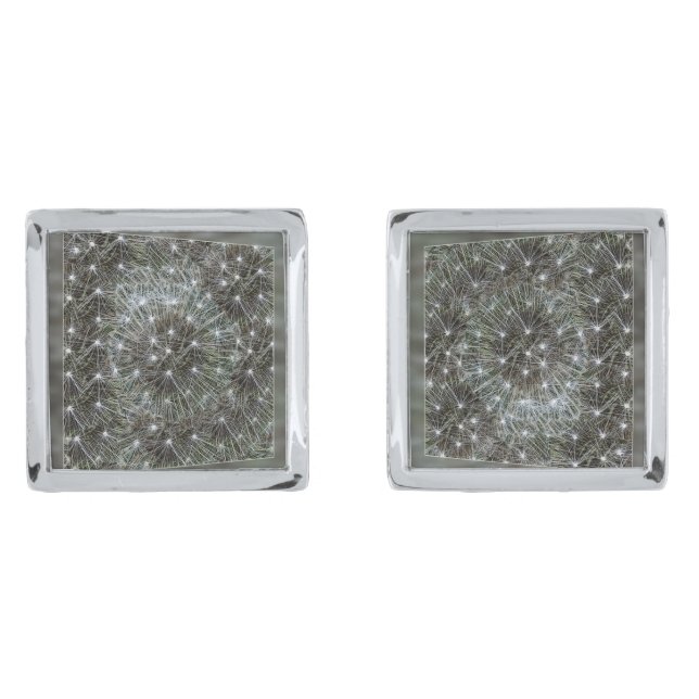 Spinning dandelion puff cufflinks (Front)