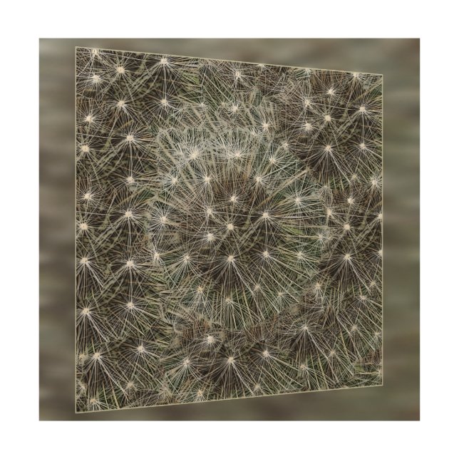 Spinning dandelion puff wood wall art (Front)