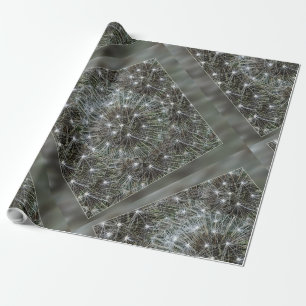 Spinning dandelion puff wrapping paper