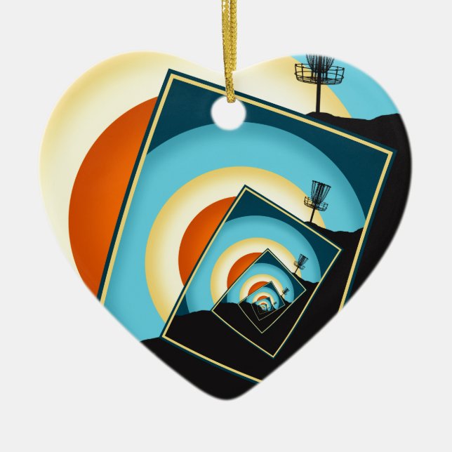 Spinning Disc Golf Baskets 1 Ceramic Ornament (Front)