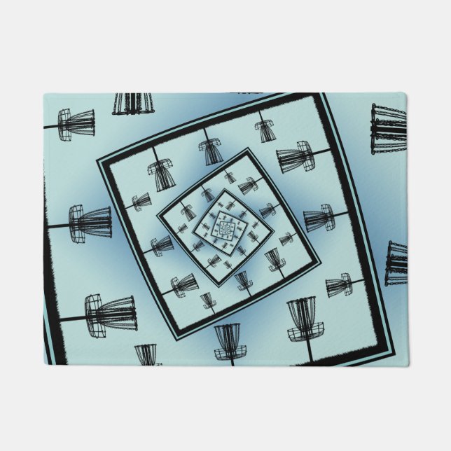 Spinning Disc Golf Baskets Doormat (Front)