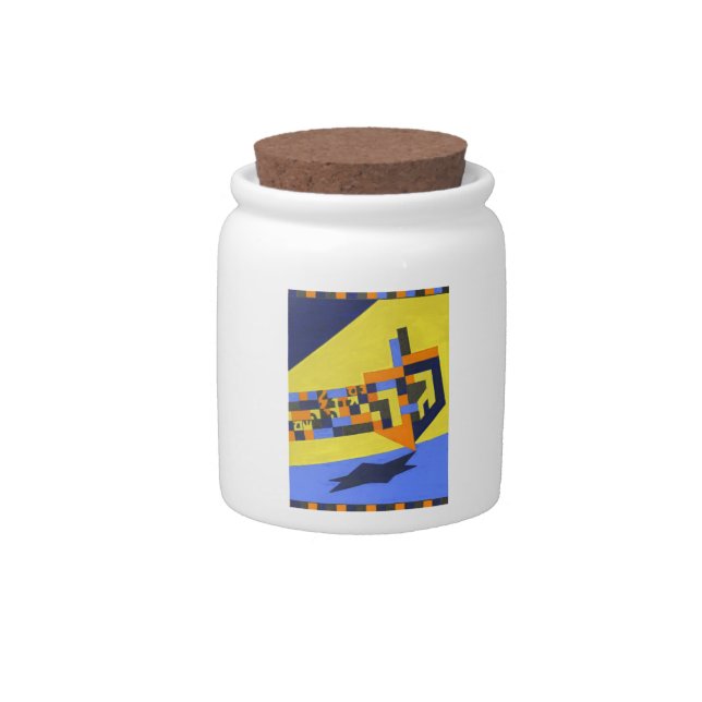 Spinning dreidel gelt jar (Front)
