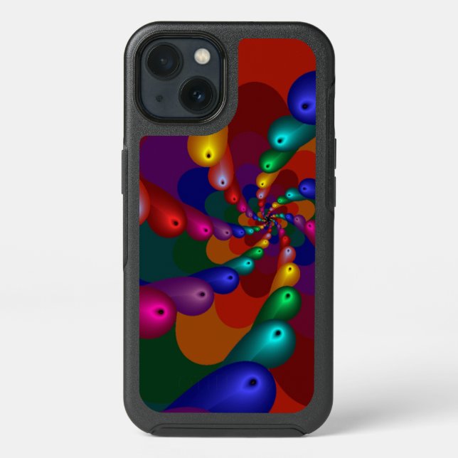 Spinning Drops of Metallic Colors OtterBox iPhone Case (Back)